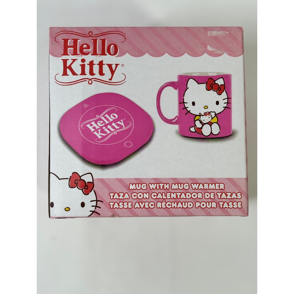 Hello Kitty Mug with Mug Warmer Set Uncanny Brands Pink Sanrio MW1-KIT-HK2-HOB